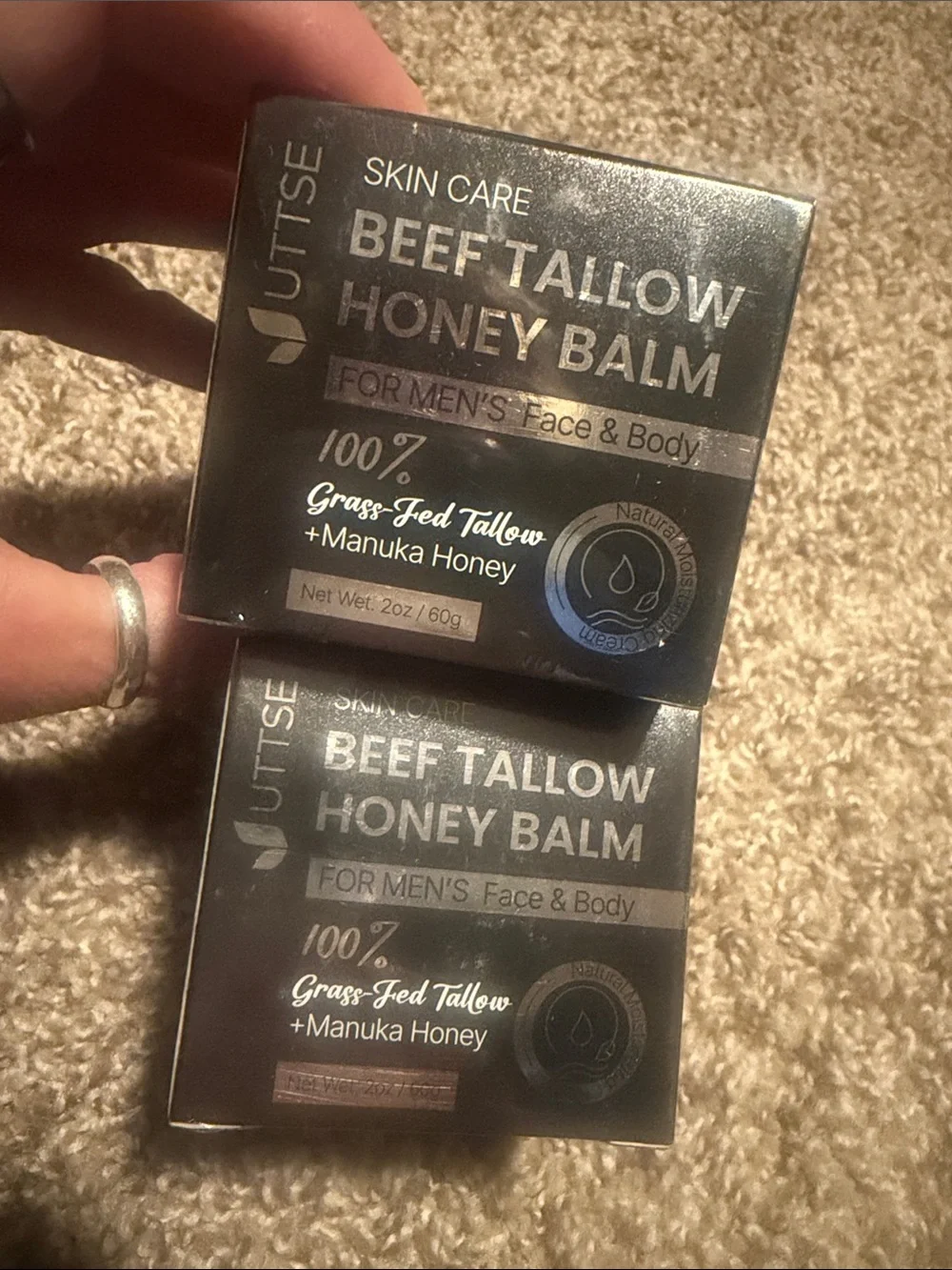 Set of two NWOT Uttse Mens’ Beef Tallow Honey Balm (for face & body)